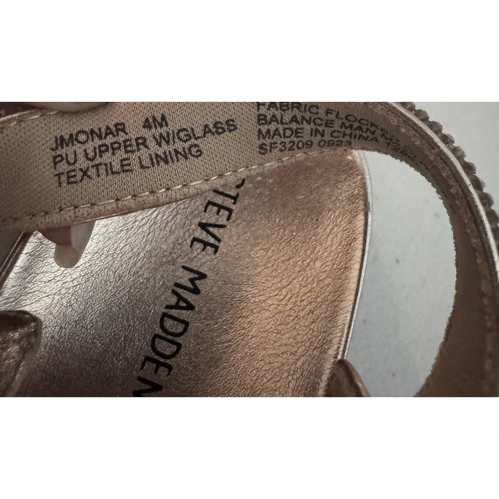 Steve Madden Girls 4 Mona Flat Sandal Rhinestone Embellishments Vacation Cute